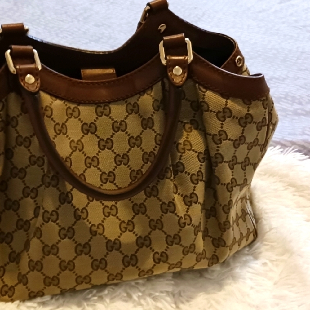 Gucci Brown and Tan Satchel